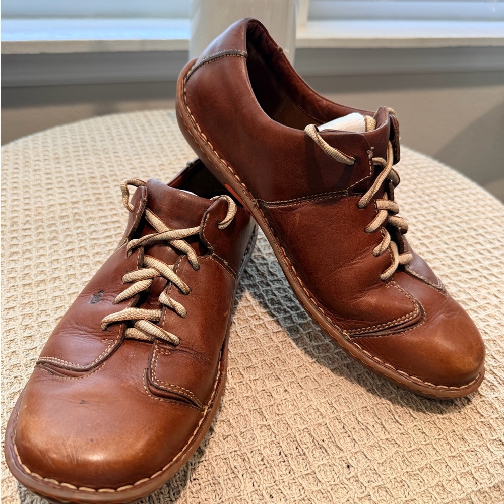 Born Brown Leather Men's Slip-On Lace Casual Shoes - Picture 4 of 8